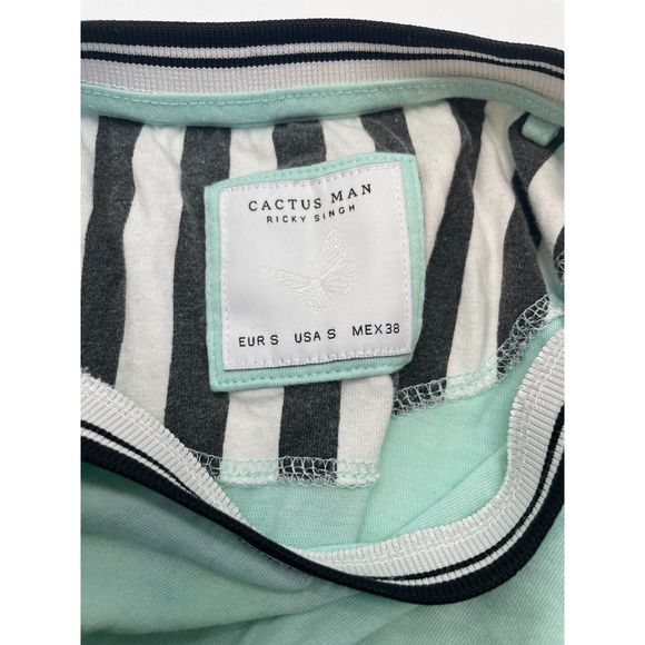 Men's Cactus Man Ricky Singh "Unbothered" Teal Short Sleeve Shirt S - Picture 2 of 5